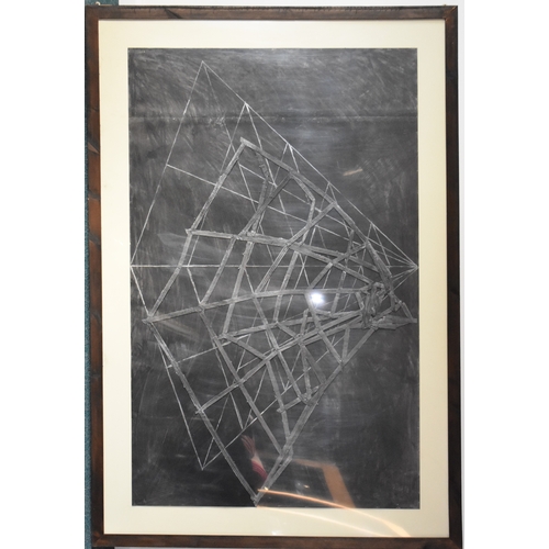 83 - Edwin Easydorchik (b.1949) Spiderweb, mixed media collage on paper, 190 x 130 cm, frame 161 x 101 cm