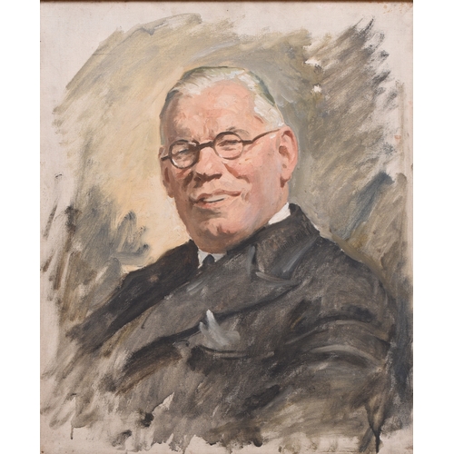 88 - Reginald Grenville Eves (1876-1941) Portrait of a Gentleman, quarter length, wearing suit and glasse... 