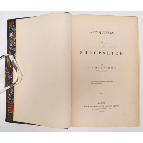 108 - EYTON, Rev R W, Antiquities of Shropshire, 10 volumes only bound in 5, 1854-60. Lacks vols 5 and 6. ... 