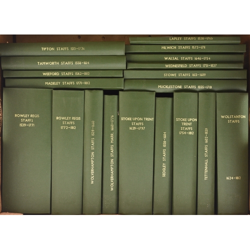 114 - STAFFORDSHIRE PARISH REGISTERS SOCIETY. Rowley Regis, 2 vols, Stoke Upon Trent, 2 vols, Wolstaston a... 