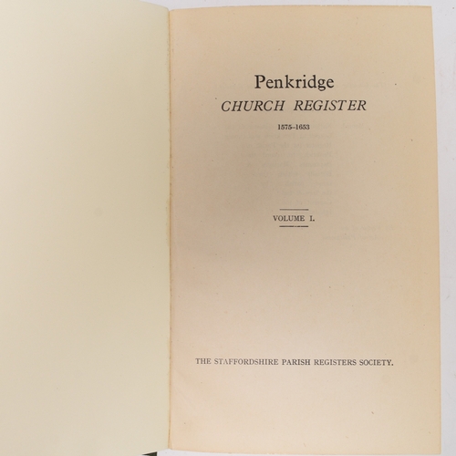 115 - STAFFORDSHIRE PARISH REGISTERS SOCIETY. Rocester, Trentham 2 vols, Walsall, Alstonfield and other pa... 