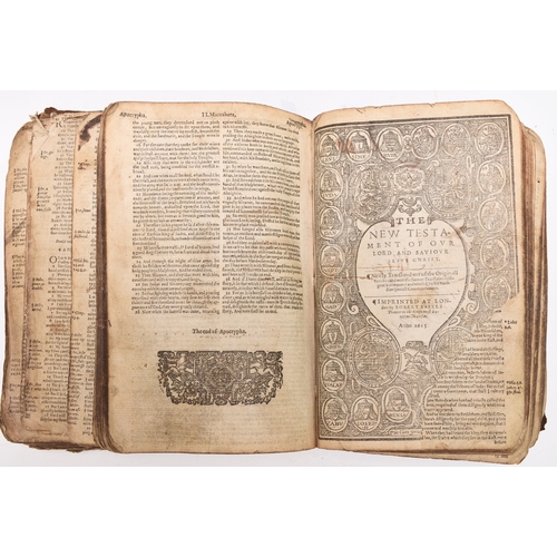 120 - HOLY BIBLE, Robert Barker 1617/1615, 8vo. Bound with Book of Common Prayer, lacking preliminary leav... 