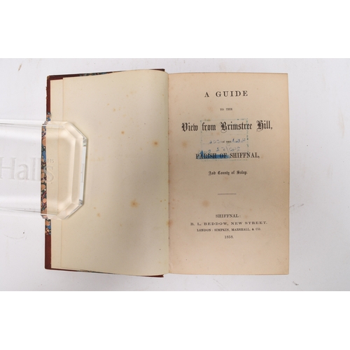 125 - 'VIATOR.' A Guide to the View from Brimstree Hill, parts 1 & 2, Shiffnal 1858 and 1860. Bound with T... 