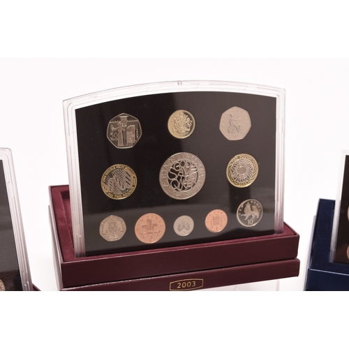 138 - Mahogany box Elizabeth II 17 silver proof coins Together with twenty five UK proof coin collections ... 