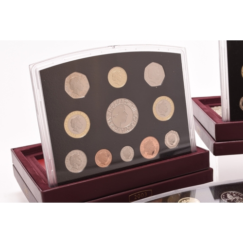 138 - Mahogany box Elizabeth II 17 silver proof coins Together with twenty five UK proof coin collections ... 