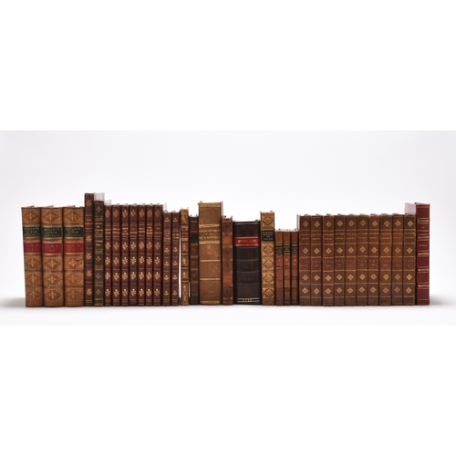 15 - BINDINGS. Pleasant Pages, vols 1-7, 1851, half calf. With other bindings, some in French, including ... 