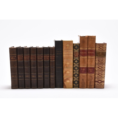 15 - BINDINGS. Pleasant Pages, vols 1-7, 1851, half calf. With other bindings, some in French, including ... 