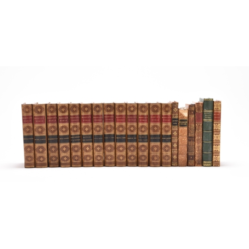 16 - BINDINGS. Captain Marryat, Works. 13 vols, c. 1870, half calf, marbled boards. With other vols, some... 