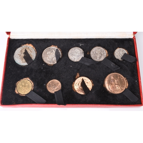 166 - Pre-decimal proof set 1950 - Mid Century, 9 coins. Half crown to farthing, within original Royal Min... 