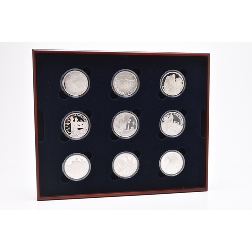 205 - A cased set of Elizabeth II crown size silver proof eighteen coins commemorating 90th anniversary of... 