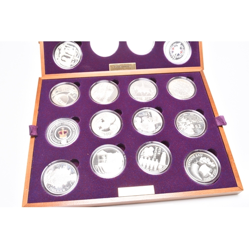 206 - A cased set of Elizabeth II crown size silver proof twenty four coins commemorating The Queen's Silv... 