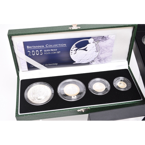 210 - A small collection of UK commemorative coinage comprising: 
2005 silver proof Piedfort 4 coin collec... 