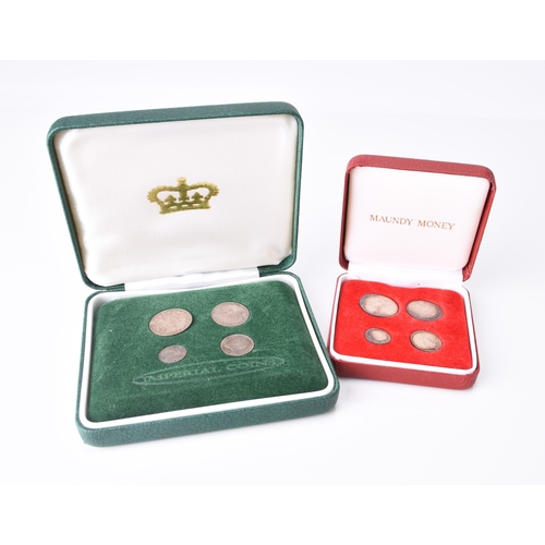 217 - George IV two Maundy sets dated 1826 and 1828. Both in fitted cases stamped 