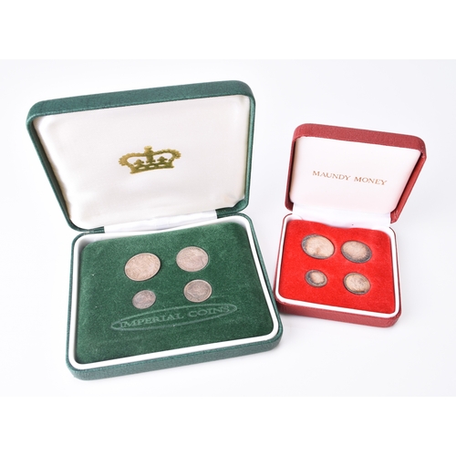 217 - George IV two Maundy sets dated 1826 and 1828. Both in fitted cases stamped 