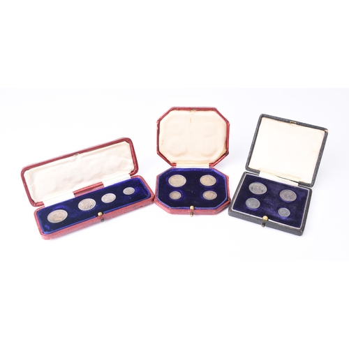 222 - Edward VII, Three Maundy sets dated 1904, 1906, and 1908. All within original fitted cases. (3) Part... 