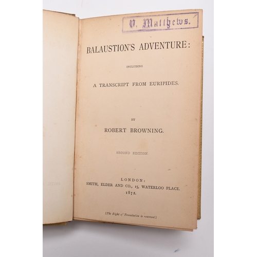 23 - BROWNING, Robert, Poetical Works, 20 volumes. Smith, Elder & Co, 1875-87. Full vellum. Previous owne... 