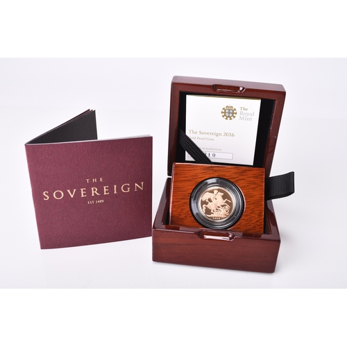 231 - The 2016 UK gold proof sovereign, Elizabeth II 90th birthday edition within capsule, fitted case and... 