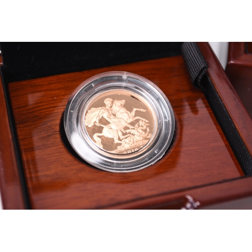 232 - Two 2016 UK gold proof sovereigns, Elizabeth II 90th birthday edition, within capsules, fitted cases... 