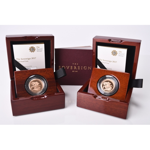 235 - Two Elizabeth II 2017 gold proof sovereigns, The Pistrucci Edition, 200th Anniversary of the soverei... 