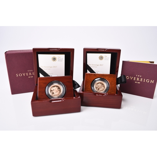 236 - Two Elizabeth II 2017 gold proof sovereigns, The Pistrucci Edition, 200th Anniversary of the soverei... 