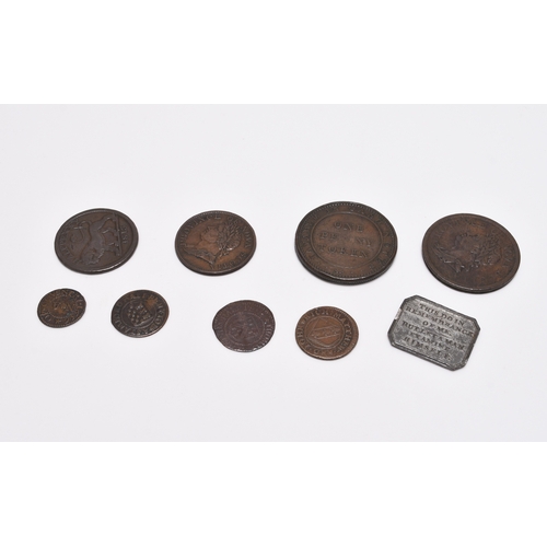 259 - A small collection of UK 17th century tokens comprising - Lincolnshire, Stamford halfpenny, Nottingh... 