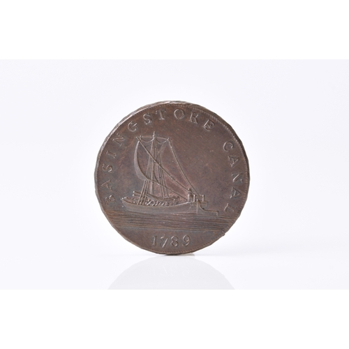 265 - Hampshire, Basingstoke Shilling in copper dated 1789, John Pinkerton, Basingstoke canal barge, Rever... 