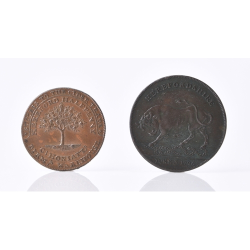 280 - Herefordshire, penny: Hereford, bull, date 1796, rev: apple tree and plough, ref:DH3, together with ... 