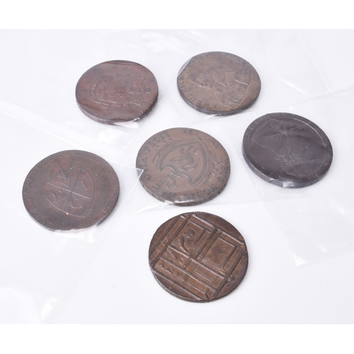 283 - Lancashire halfpennies: Lancaster, Daniel Eccleston 1794, rev: plough before ship, edge: Lancaster e... 