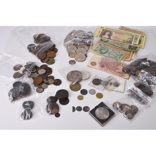 302 - A large collection of UK and foreign silver, cupro-nickel, copper and bronze coinage together with b... 