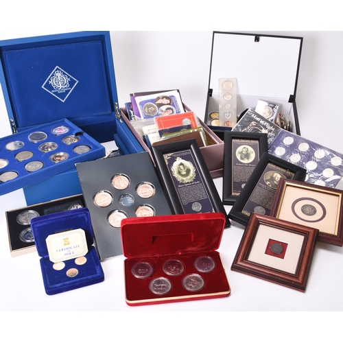 304 - A large accumulation of United Kingdom and foreign coinage and commemorative coinage. Within boxes a... 