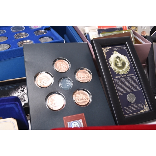 304 - A large accumulation of United Kingdom and foreign coinage and commemorative coinage. Within boxes a... 