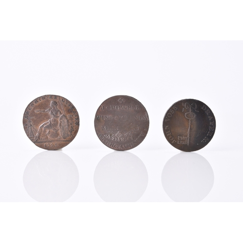 311 - Wales, halfpennies, Glamorgan, Jestyn ap Gwrgan, rev: Britannia seated, 1795, edge: Glamorgan half p... 