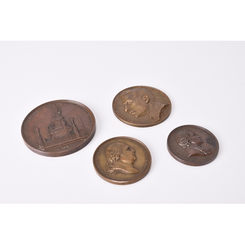 316 - A small collection of UK and European bronze medals comprising: 1: Ludwig Van Beethoven by L.C Wyon,... 