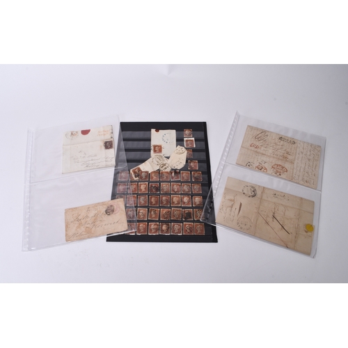 321 - Box of Victorian stamps and postal history, comprising about 270 1d Red imperfs with numeral cancels... 