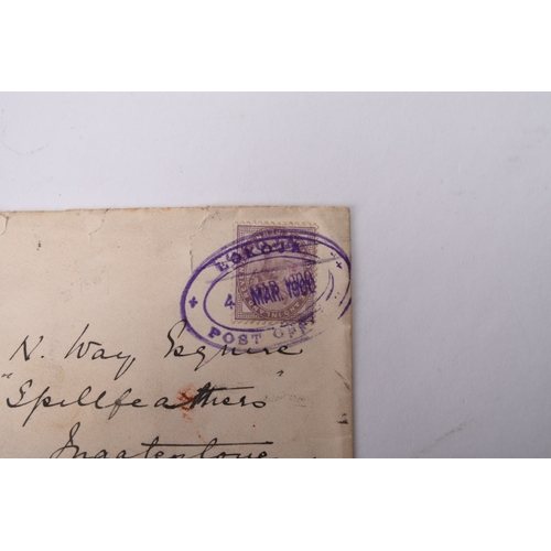 338 - Niger Coast cover to England with 1d lilac tied with Lokoja oval cancel in violet dated 4 March 1900... 