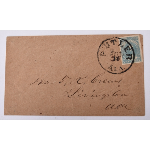 340 - USA Confederate States cover with 10c general issue stamp (Paterson printing, unusual shade) cancell... 