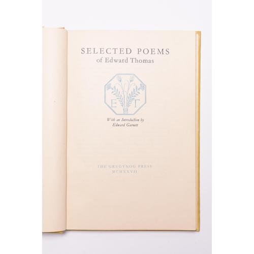 46 - GREGYNOG PRESS. Thomas, Edward, Chosen Essays, 4to 1926. No 280/350. Blue cloth. With selected Poems... 