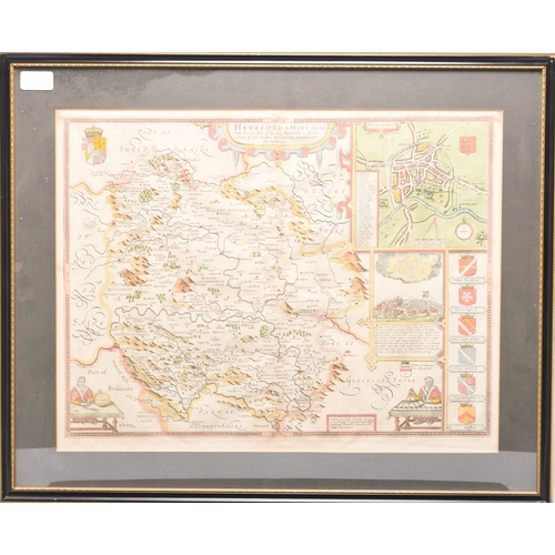 61 - BLAEU, Willem & Jan, Map of Shropshire and Staffordshire. Salopiensis Comitatus cum Staffordiensi. C... 