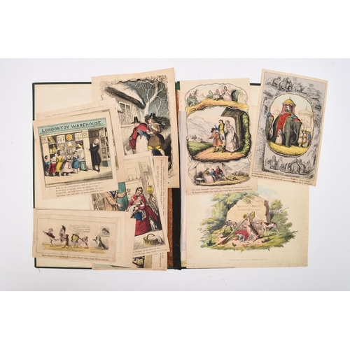 69 - EPHEMERA. A folio scrap album of prints and newspaper cuttings c.1840. Another folio album, dated 18... 