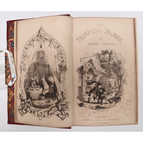 72 - DICKENS, Charles, Pickwick Papers, 1st edition 1837. 'Veller' title, with 43 plates including the 2 ... 