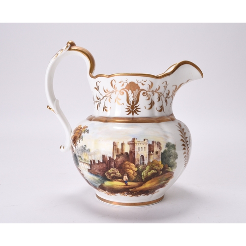 10 - SHOOTING INTEREST - A good quality Coalport presentation jug, painted with a huntsman with a gun and... 