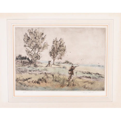 15 - Henry Wilkinson (1921-2011) The Partridge Shoot, signed lower left, numbered 31/150, etching with co... 