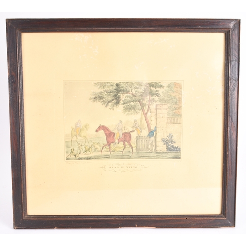 88 - British School (19th Century) A huntsman with hounds, ink with watercolour and white highlights, 14.... 