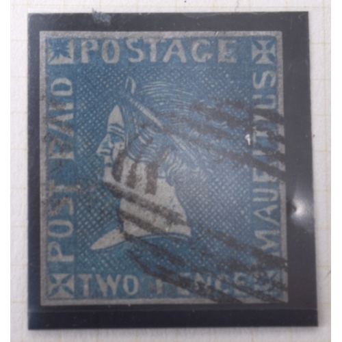 358 - Mauritius. 1859 2d Blue, fine used (SG40) - this is one of the classic rarities of the philatelic wo... 