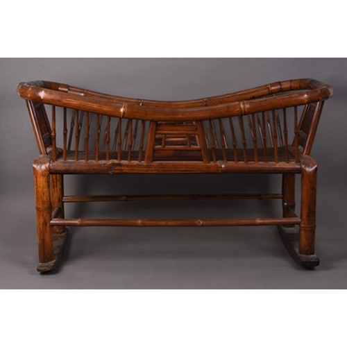 191 - A Chinese bamboo cradle, 19th century 92cm long x 46cm wide x 56cm high