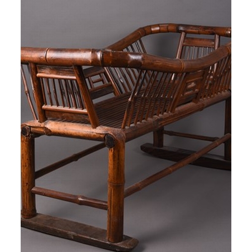 191 - A Chinese bamboo cradle, 19th century 92cm long x 46cm wide x 56cm high