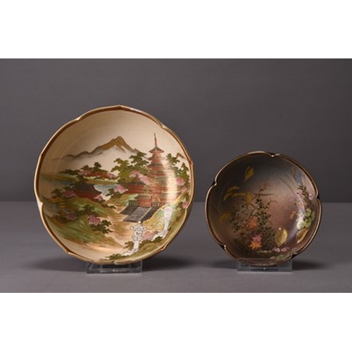 202 - Two Japanese Satsuma pottery bowls, Meiji/Taisho era The first signed Uchida and decorated with a sc... 