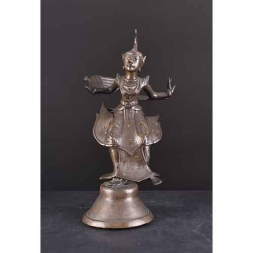 249 - A Burmese bronze figure of a Nat temple dancer Early 20th century 24cm high