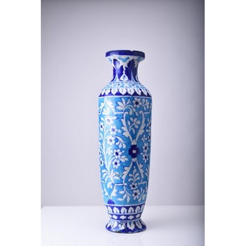 258 - A large Sind pottery vase, late 19th century Of slender ovoid form with everted rim, decorated with ... 