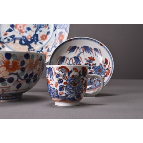 58 - An assembled group of Chinese Imari porcelain, 18th century Including: A coffee cup and saucer; a sl... 